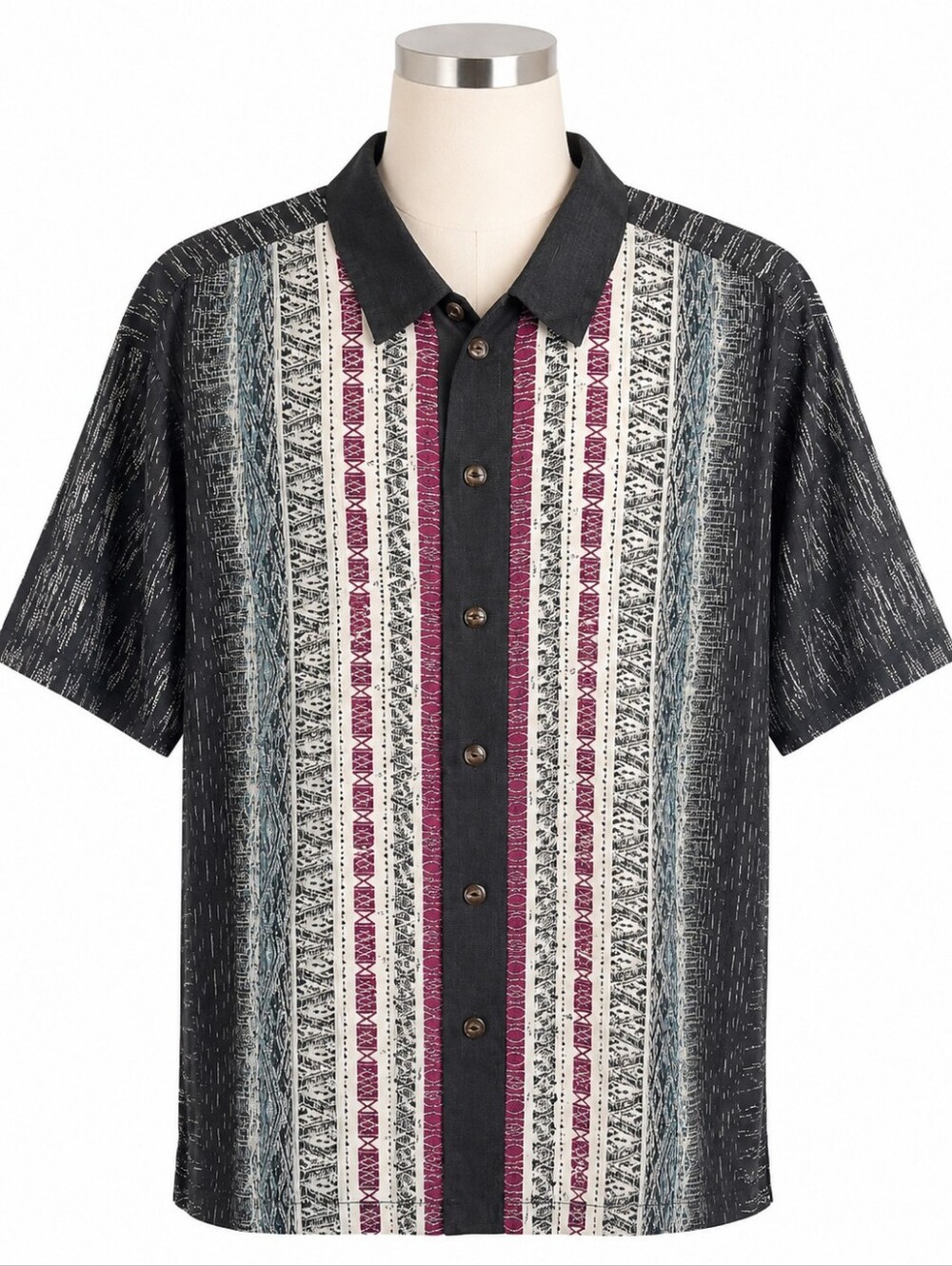 Tommy Bahama Island Modern Fit 100% Silk Hawaiian Shirt Men XL Colorful Stripe